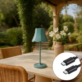 Lampă de masă retro albastru mineral reîncărcabilă IP44 - Granny