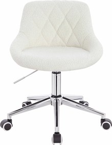 HR1054K Scaun Crem Boucle cu Bază Cromata