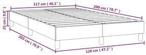 Cadru de pat box spring, cappuccino, 120x200cm, piele ecologica Cappuccino, 25 cm, 120 x 200 cm