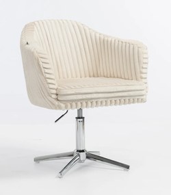 HR832CROSS Scaun Cappuccino Teddy Cord cu Bază Cromata