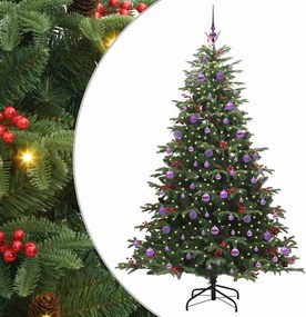 vidaXL Brad de Crăciun artificial Verde 210 cm PVC și metal și plastic