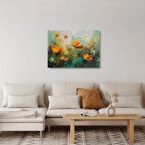 Tablou pe sticlă - Flori (70x50 cm)