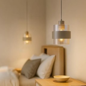 Lustră suspendată pe cablu VALENTINO 1xE27/15W/230V bej/transparent