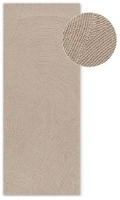 Covor tip traversă bej țesut manual din lână 80x300 cm Calmio – Hanse Home