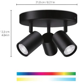 Spot LED RGBW dimabil IMAGEO 3xGU10/4,9W/230V negru Wi-Fi WiZ