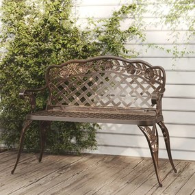 317743 vidaXL Bancă de grădină, bronz, 108 cm, aluminiu turnat