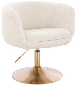 HR333N Scaun Boucle Crem cu Bază Aurie