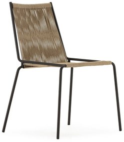 Scaune de dining bej stivuibile 2 buc. din metal Emily – Marckeric