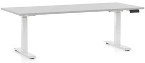 Masa inaltime reglabila OfficeTech C, 180 x 80 cm, bază albă, gri deschis