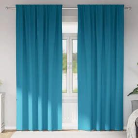 vidaXL Perdele cu perdele 2 pcs Turcoaz 245 x 140 cm Poliester