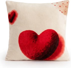 Fata de perna dubla fata DUO SENSE HEARTELLE 45x45 cm microplus/flanel, crem