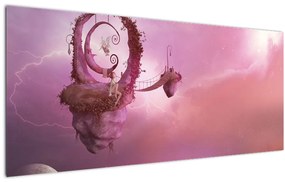 Tablou - Zână pe o insulă plutitoare (120x50 cm)