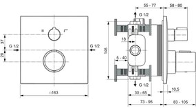 Baterie cada sau dus termostatata Ideal Standard Ceratherm C100 negru mat