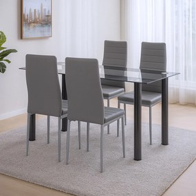 Denton 4+1 set de sufragerie gri-gri