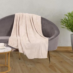 Pătură micropluș FULGI, smântână 140 x 200 cm