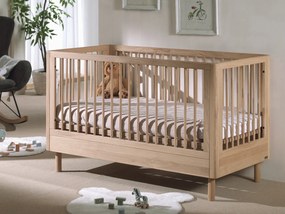 Pătuț Bebelus/Toddler Forrest Oak, 70 x 140 cm, din Lemn Masiv de Stejar, Natur – Vipack
