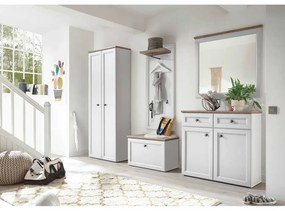 DULAP FIRENZE, 78X38X201 CM, 2 USI, CULOARE ALB, MDF