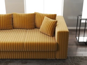 Canapea extensibilă dumonde cu ladă de depozitare si sezut confortabil din spuma high-density, Gloria Ambience Mustar 240x100 cm