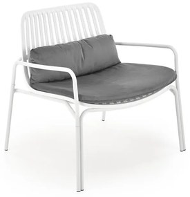 Fotoliu din plastic Melby alb - H75 cm