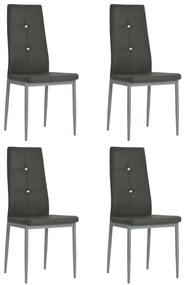 vidaXL Scaune de sufragerie, 4 buc. gri, piele ecologică