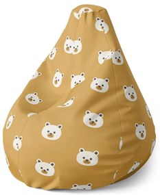 Sac de șezut Pear ursuleți drăguți - pentru copii, galben
