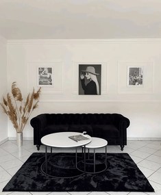 Set de două mese de cafea, alb/negru, IKLIN