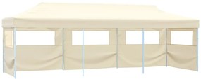 vidaXL Cort de petrecere pliabil cu 5 pereți laterali, crem, 3 x 9 m