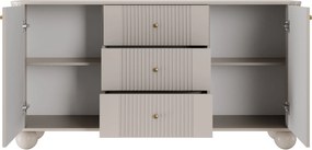 Comoda cu sertare Versper 160 cm - cașmir / aurii mânere