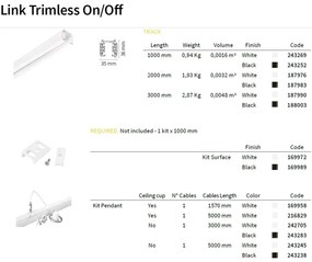 Spot directionabil pentru sina Link QUICK 15W CRI80 30 grade 4000K ON-OFF WH