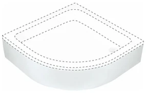 Cadita dus semirotunda Deante Plus II alb 80 cm