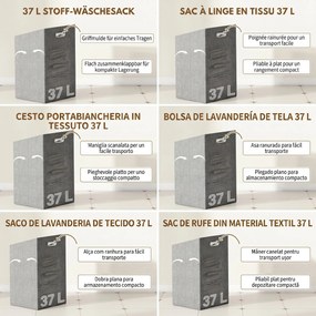 HOMCOM Dulap de baie din bambus cu coș de rufe detașabil de 37 l, natural | Aosom Romania