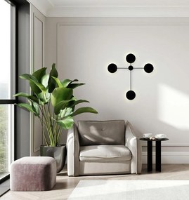 Aplica de perete LED design ambiental SHADOW 4 negru