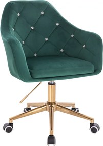 HR830CK Scaun Verde Catifea cu Bază Aurie