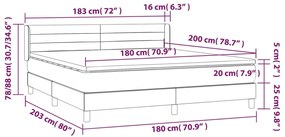 Pat box spring cu saltea, gri inchis, 180x200 cm, textil Morke gra, 180 x 200 cm, Benzi orizontale