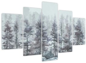 Tablou - Pădurea de pini II., aquarel (150x105 cm)