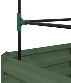 Outsunny Odlingslåda cu Klättergaller, Planteringslåda cu Fund Deschis, Rezistent la Intemperii, 61 cm x 61 cm x 140 cm, Verde | Aosom Romania