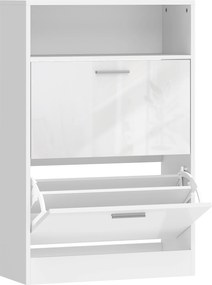 HOMCOM Dulap pentru încălțăminte 8 perechi, dulap, 2 sertare rabatabile, rafturi reglabile și compartiment, alb | Aosom Romania