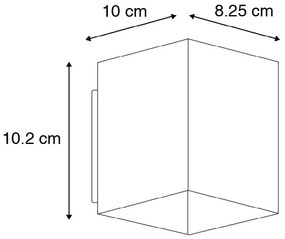 Set de 2 aplice de perete de design negru și auriu pătrate - Sola