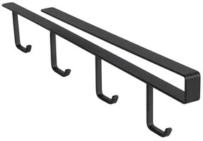 Suport cani pentru dulap, 4 cârlige, negru, WENKO