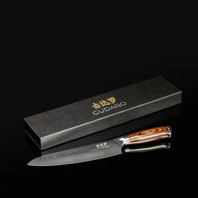 Gudaro - Cuțit de bucătar FENG din oțel Damasc 8", 67 de straturi de oțel, lungime 20 cm
