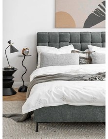 Pat matrimonial verde deschis tapițat cu somieră 180x200 cm Eve – Miuform