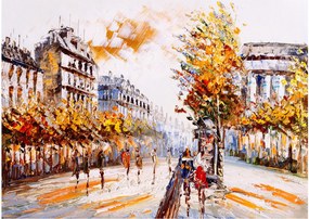 Tablou pe sticlă - Strada din Paris (70x50 cm)