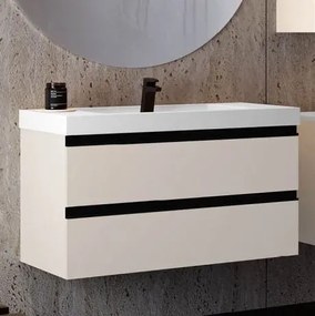 Set mobilier baie (masca suspendata cu 2 sertare si lavoar) Kolpa San Harmony 90x48xH61, gri deschis