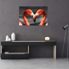 Tablou cu doi flamengo îndrăgostiți (90x60 cm)