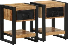 vidaXL Dulapuri noptiere 2 buc din lemn masiv de mango