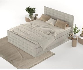 Pat boxspring bej cu spațiu de depozitare 180x200 cm Blend – Maison de Rêve