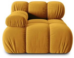 Canapea modulara Bellis cu 1 loc, colt pe partea stanga si tapiterie din catifea, galben