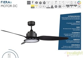 Lustra LED cu ventilator ultrasilentios si telecomanda FIERA G 072237 SU