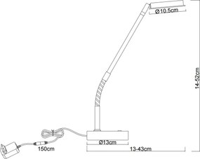 Globo 58504TN - Lampă de masă LED SILVIO, dimabilă prin atingere, 6,5W/230V, crom mat