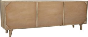 Comodă TV living din lemn de mango, natur, cu 2 uși din ratan împletit, 1 sertar și nișă deschisă, 64 x 180 x 40 cm, „Pornic”